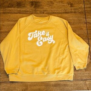 State of Mine Yellow Graphic “take it easy” sweatshirt size XL.
